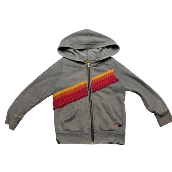 Aviator Nation Other - Aviator Nation Cross 5 Stripe Full Zip Hoodie Youth Kids 4 Retro Loungewear USA